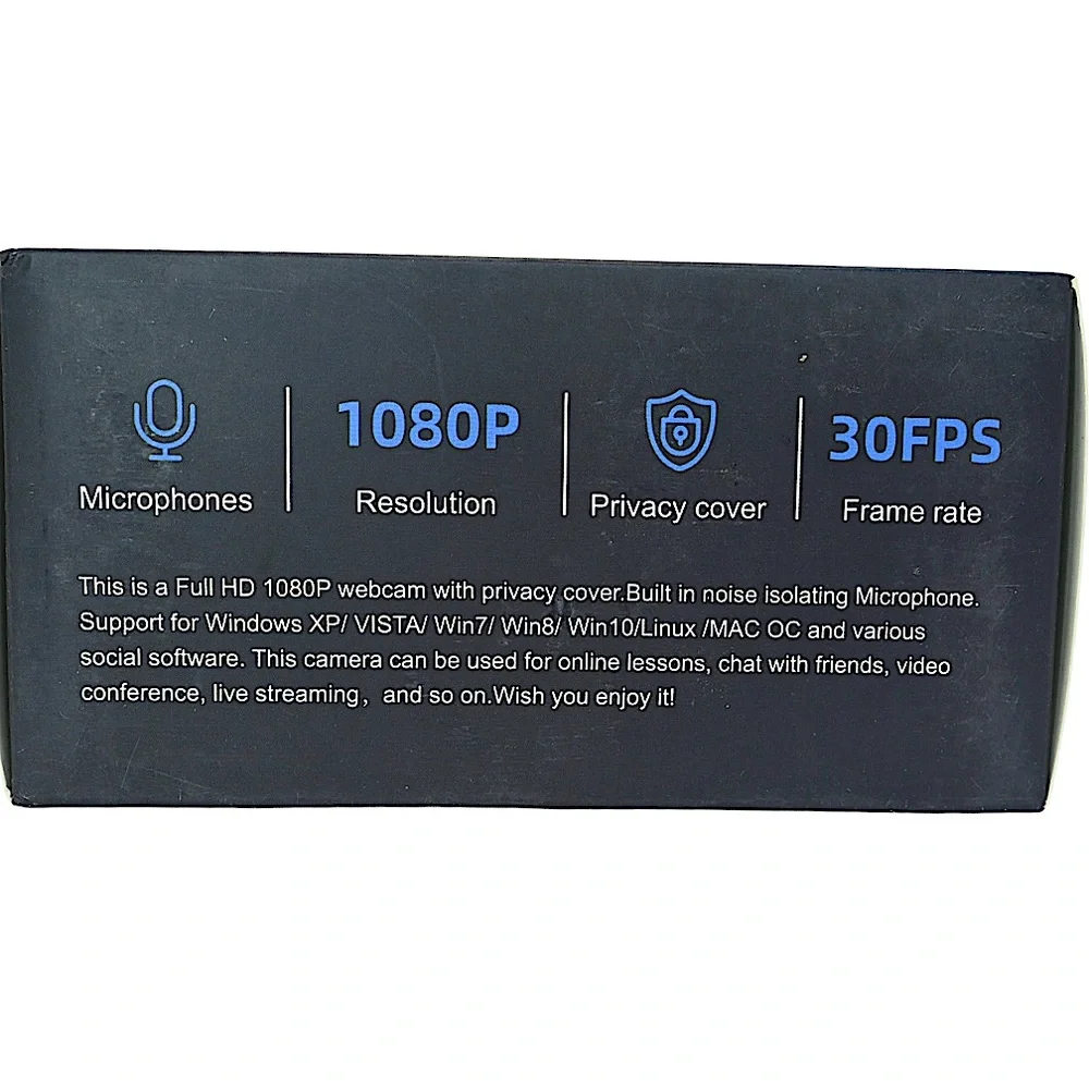 Full 1080P HD USB Webcam for PC Desktop and Laptop web camera with Microphone